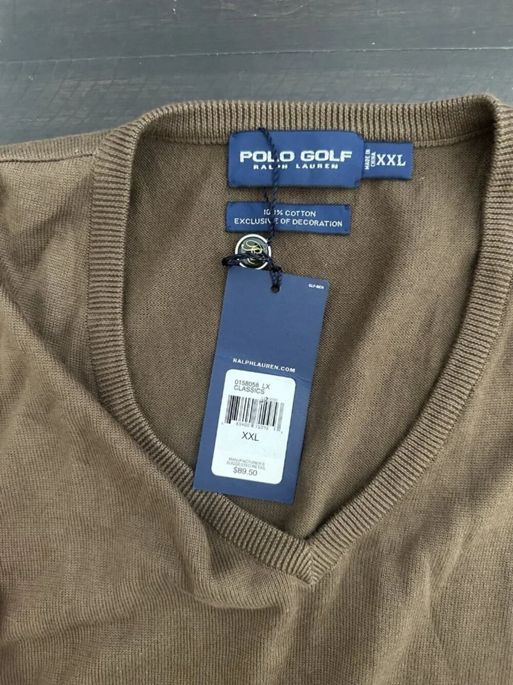 Polo Ralph Lauren Sweater Vest Men's Sleeveless Golf Sweater Sz Xxl V-Neck NWT